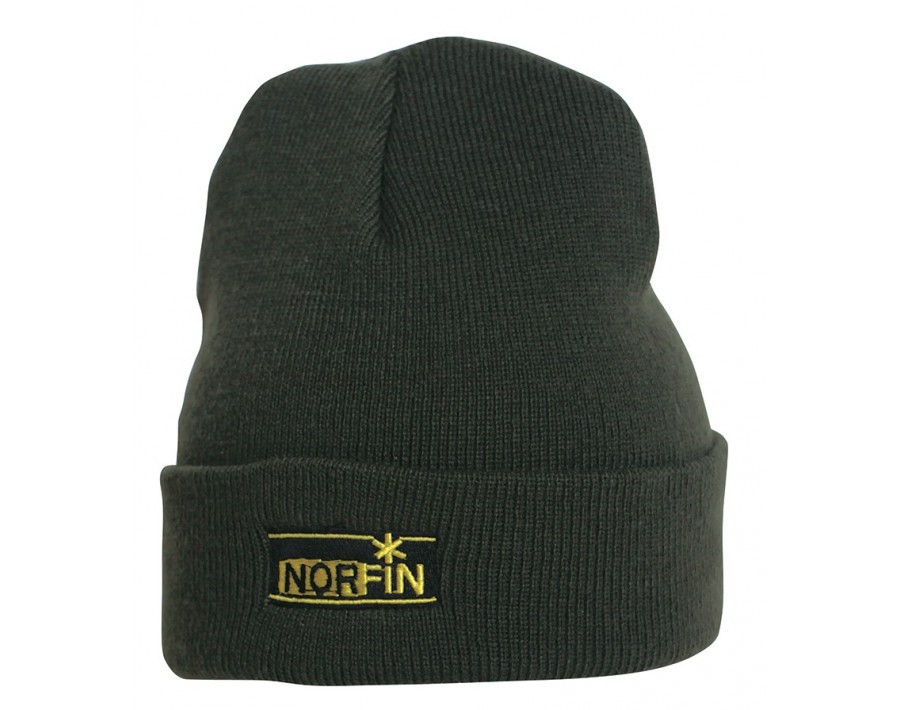 Шапка в'язана з відворотом Norfin CLASSIC (хакі) р.XL
