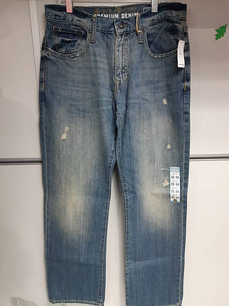 Джинси Чоловічі Old Navy Сині з Потертостями Premium Denim, фото 2