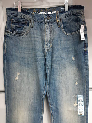 Джинси Чоловічі Old Navy Сині з Потертостями Premium Denim, фото 2