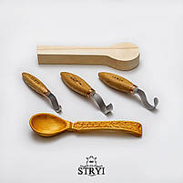 Дерев'яна заготовка ложки STRYI для різьблення, липа, 255*60*35мм, арт.702555, фото 7