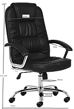 Крісло комп'ютерне офісне NEO 9947 чорне, механізм гойдання TILT, фото 2