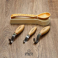 Дерев'яна заготовка ложки STRYI для різьблення, липа, 255*60*35мм, арт.702555, фото 8