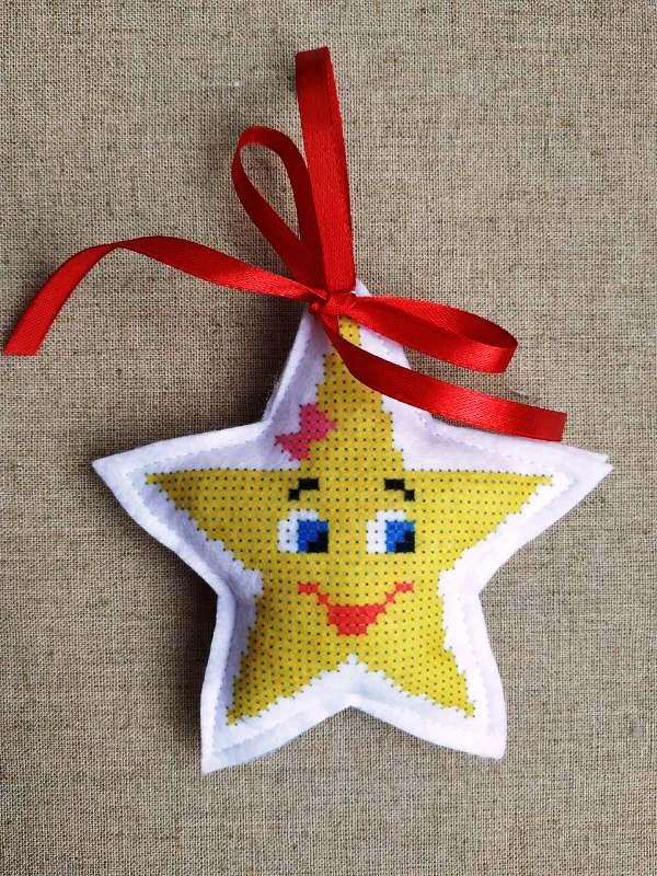 ШНФ-021. Заготівля для вишивки бісером Новорічна іграшка., фото 1