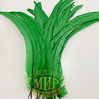 Перо півня (виберіть довжину), ширина 2,5 см, колір Green, 1 шт.