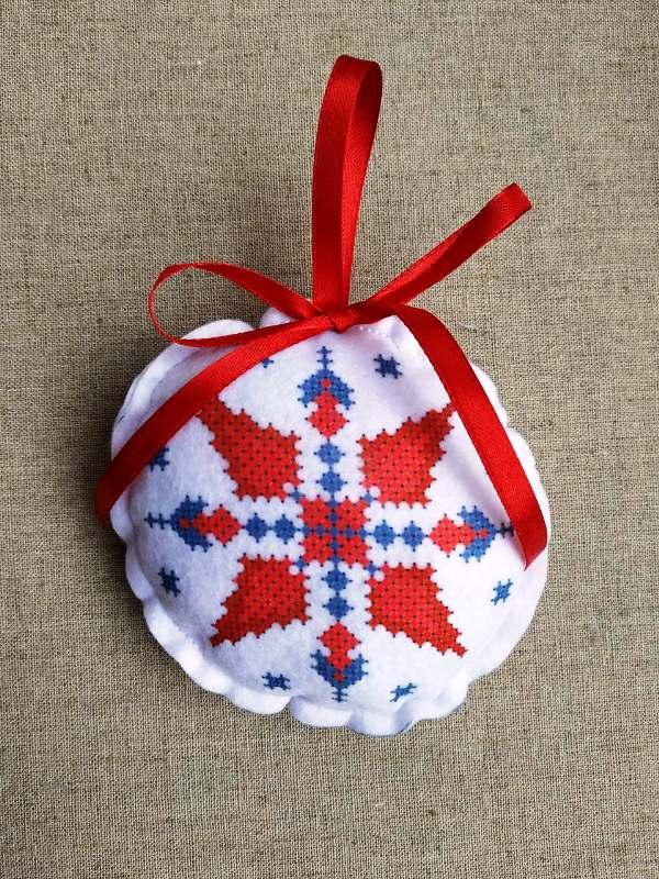 ШНФ-023. Заготівля для вишивки бісером Новорічна іграшка., фото 1