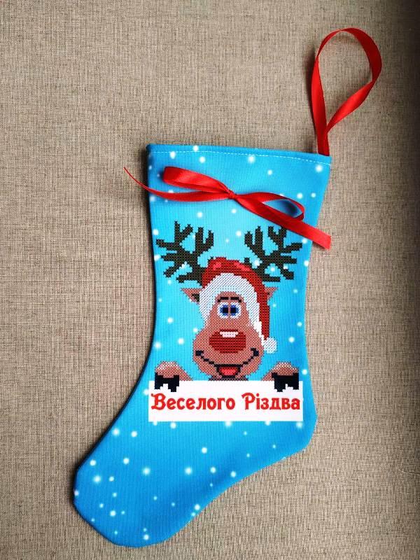Ч-16. Новорічний чобіток під вишивку., фото 1