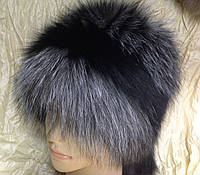 Женская шапка барбара с полоской из меха чернобурки