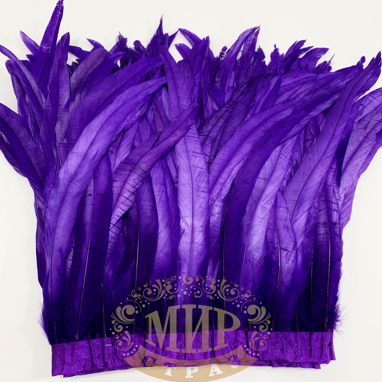 Тасьма перова Петух, колір Purple (перня 30-35 см)*0,5м