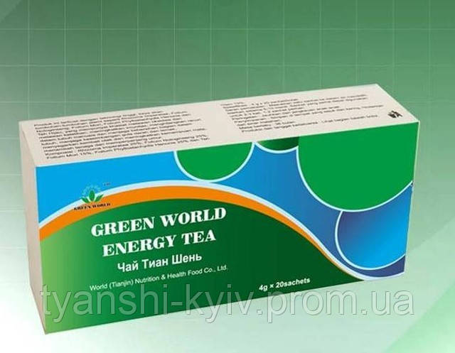 Чай ТИАН ШЕНЬ Green World (Тонізувальний) 20 пакетів
