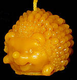 Воскова свічка "Їжачок" з натурального бджолиного воску, фото 2