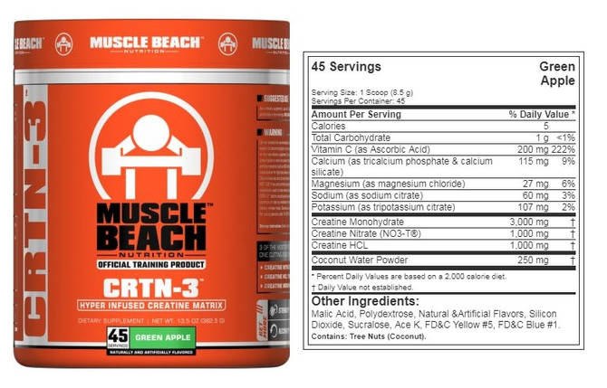 Креатинова суміш Muscle Beach Nutrition CRTN-3 45 порц., фото 3