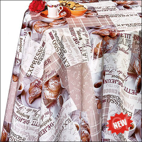 Клейонка силіконова зі стильним принтом Круасани