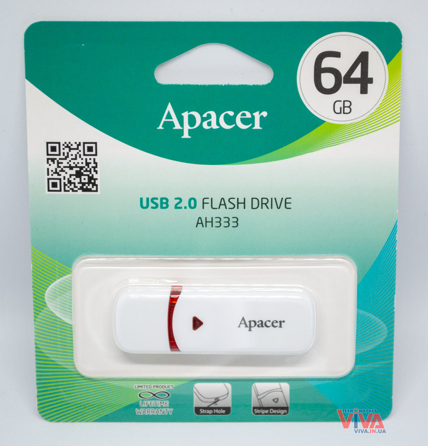 USB флешка Apacer AH333 64 Gb White (AP64GAH333W-1) - фото 5 - id-p843698250