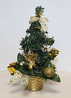 Новогодняя искусственная елочка, высотой 25 см. Золотистые украшения. В НАЛИЧИИ 1 ШТ