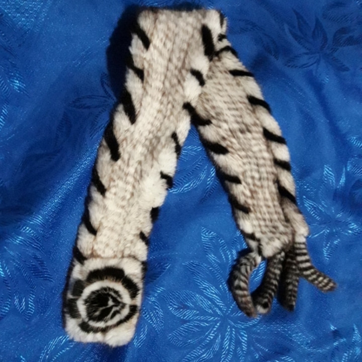 Шарфи з натурального хутра норки. Жіночий норковий шарфик крем, фото 1