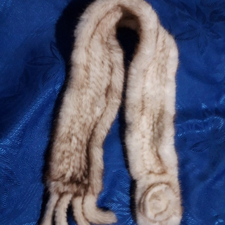 Шарф із хутра норки білий, фото 1