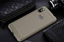 Чохол Carbon для Xiaomi Redmi Note 6 Pro бампер сірий