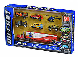 Набір машинок Diecast Вантажівка з джипами Same Toy 80956-6Ut