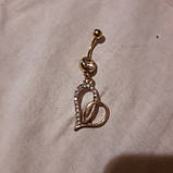 Прикраса для пірсингу пупка "Серце", фото 5