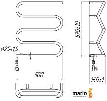 Сушарка для рушників електрична MARIO Ліана — I 600 x 500, фото 3