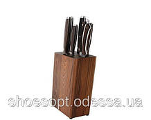 Набір ножів BergHOFF Redwood з колодою, дерев'яні ручки, 7пр