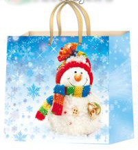 Новорічні пакети ламіновані 16х16 (П3 - Мікс-1) Сніговик