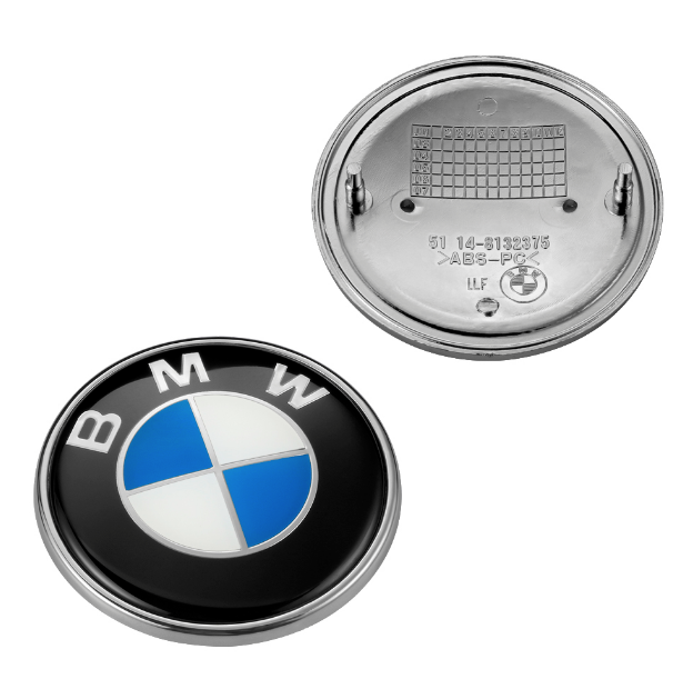 Значок на капот для BMW 3 4 5 6 X5 серії 82 мм значок бмв E39 E53 E60 E46 E36 E34 E90 E65 E66 E70 51148132375