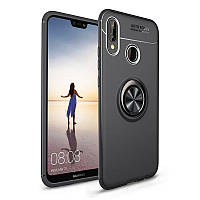 Чехол TPU Ring для Huawei P Smart Plus / Nova 3i / INE-LX1 бампер оригинальный с кольцом Black