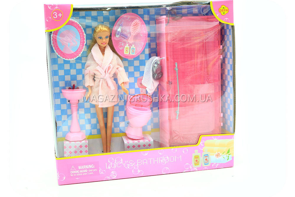 Дитяча іграшкова меблі для ляльок Барбі Ванна кімната ляльки Defa Lucy 8215. Облаштуйте ляльковий будиночок, фото 1