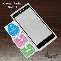 Защитное стекло для Xiaomi Redmi Note 4, Full cover, black silk, датчик справа