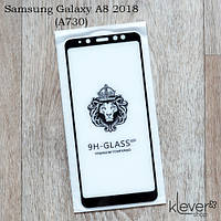 Захисне скло 2,5D для Samsung Galaxy A8 Plus 2018 (a730) (black) (клеїться всією поверхнею (5D)))