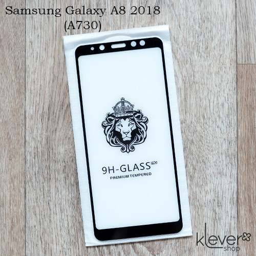 Захисне скло 2,5D для Samsung Galaxy A8 Plus 2018 (a730) (black) (клеїться всією поверхнею (5D)))