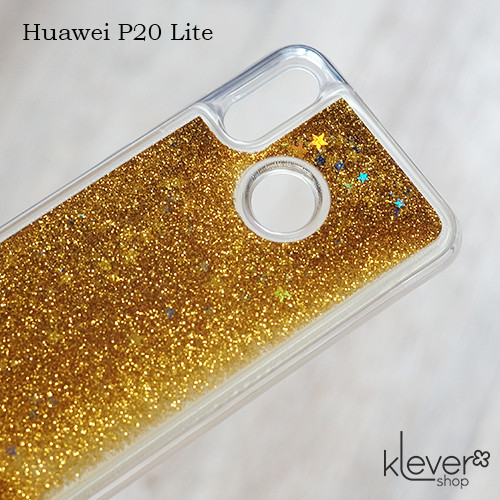 TPU чохол накладка Aquarium stars для Huawei P20 Lite (зірочки та золоті блискітки)