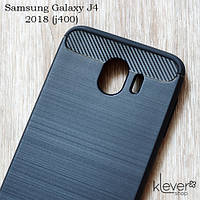 TPU чехол накладка для Samsung Galaxy J4 2018 (J400) (black "Carbon")