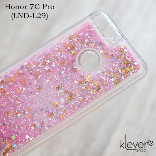 TPU чохол накладка Aquarium hearts для Honor 7C Pro (LND-L29) (зірочки та рожеві блискітки)