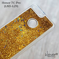 TPU чохол акваріум Aquarium hearts для Honor 7C Pro (LND-L29) (золоті зірочки та блискітки)