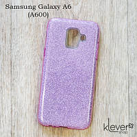 TPU чохол накладка Elysian rain для Samasung Galaxy A6 2018 (A600) (бузковий з блискітками)