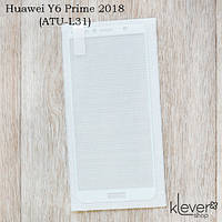 Защитное стекло для Huawei Y6 Prime 2018 (ATU-L31), Full Cover, White silk