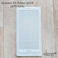 Защитное стекло для Huawei Y6 Prime 2018 (ATU-L31), Full Cover, white silk