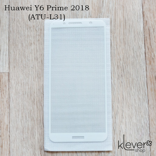 Захисне скло для Huawei Y6 Prime 2018 (ATU-L31), Full Cover, white silk