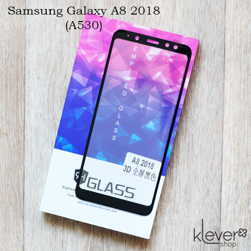 Захисне скло Tiang Star 3D Full Cover для Samsung Galaxy A8 2018 (A530) (black silk) (загнуті краї)