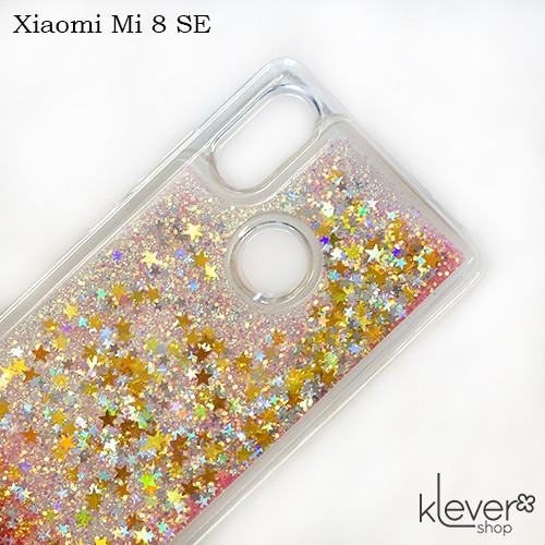 TPU чохол накладка Aquarium для Xiaomi Mi 8 SE (зірочки та рожеві блискітки)