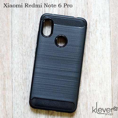 TPU чехол накладка для Xiaomi Redmi Note 6 Pro (black "Carbon")