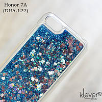 TPU чохол накладка Aquarium для Honor 7A (DUA-L22) (сердечка та сині блискітки)