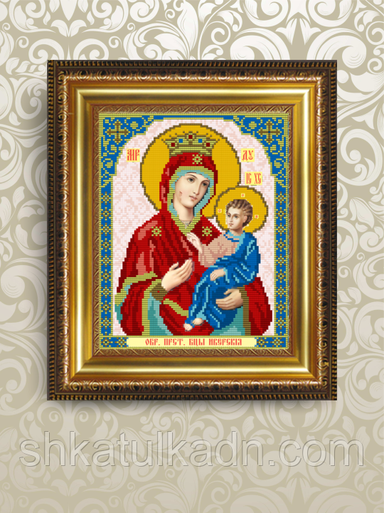 Схема для вишивки бісером ікона Іверська, фото 1