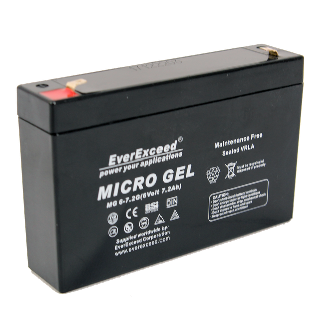 Гелевий акумулятор EverExceed MG 6-7.2G (6В 7.2Ач)