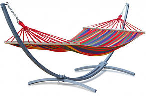 Гамак з рейками двомісний зі стійкою WCG кольоровий XXL Planetsport