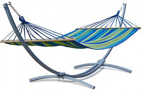 Гамак з рейками 200х100 см зелений XL зі стійкою WCG