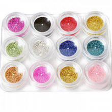 Набір бульйонок для декору нігтів, 12 шт.