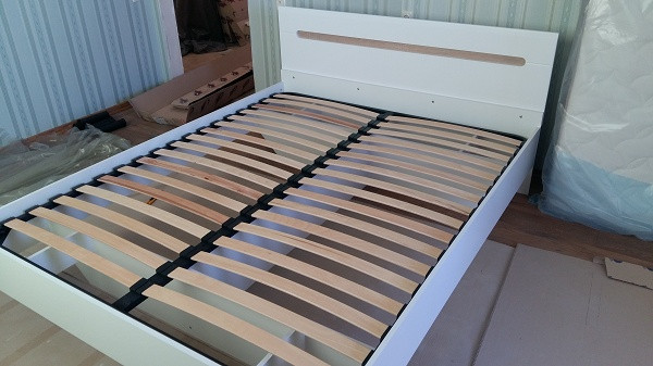 Ліжко 140 Б'янко полуторне  Білий глянець МДФ, фото 1